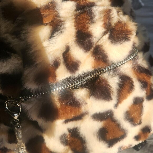 Gilda Paris Leopard Print Soft Fur Back pack NWT main image 6